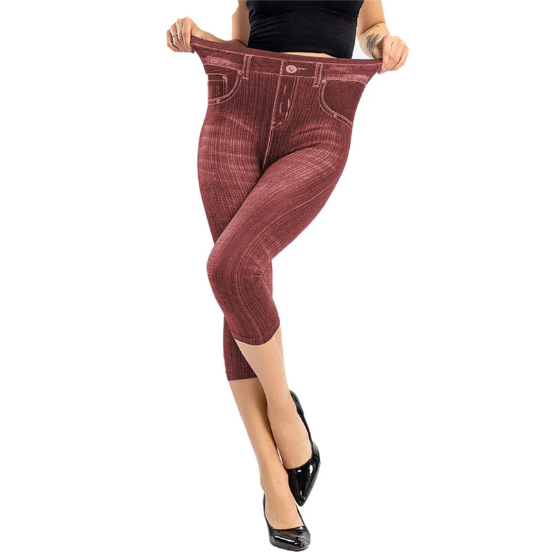 High Waist Skinny Capri Jeans