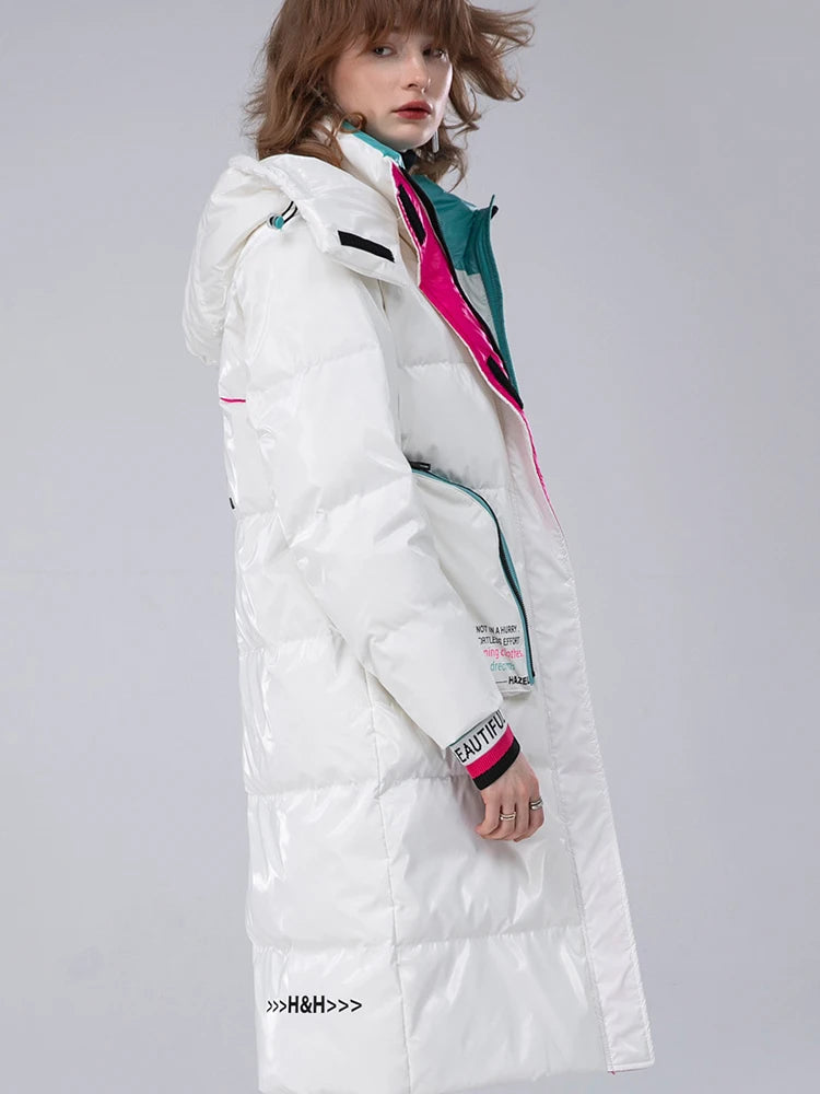 Winter Clothing Glossy Waterproof Coat Women