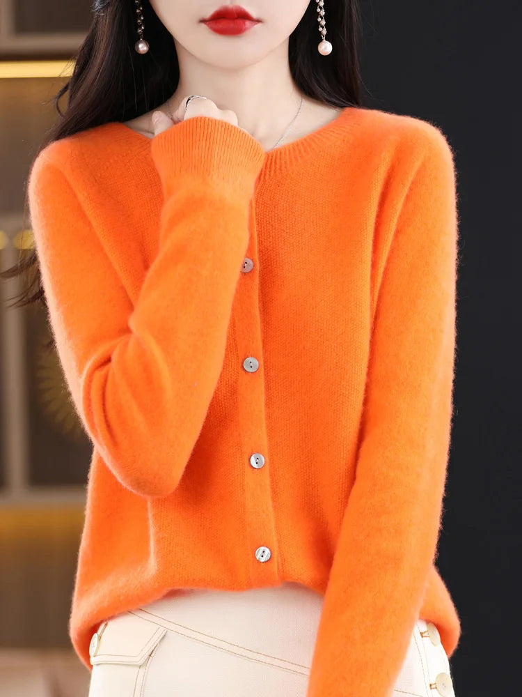 Addonee Women's 100% Merino Wool Cardigan