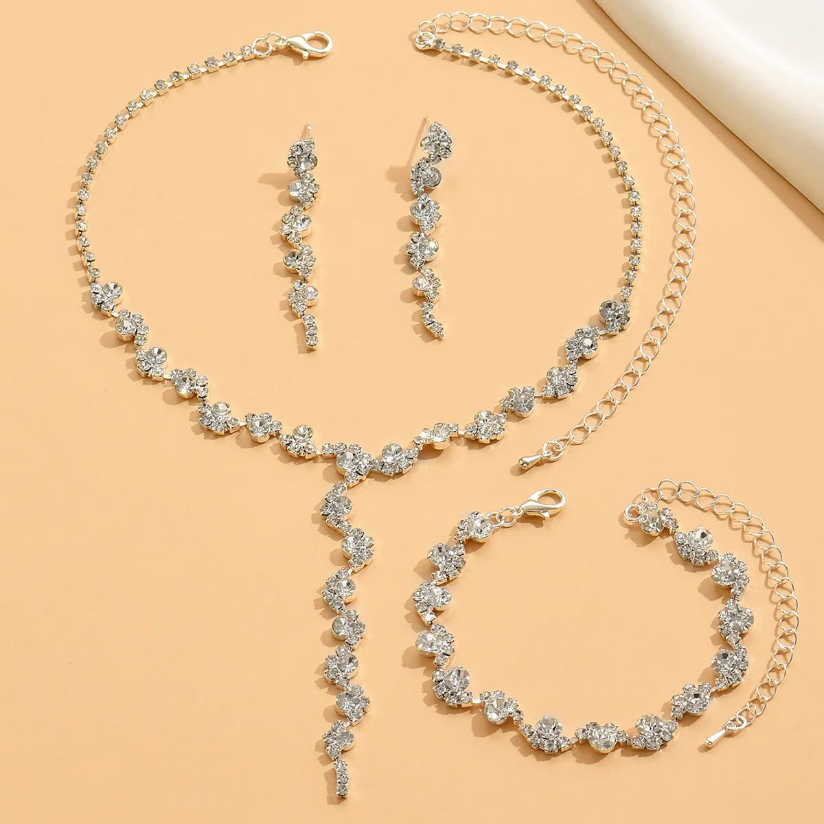 Rhinestone Crystal Tassel Jewelry Set