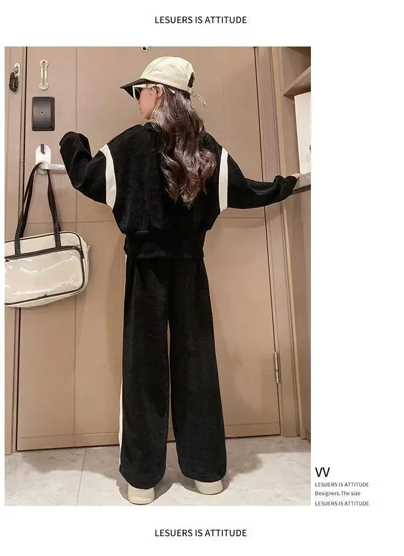 Girls Casual Sports Suit, 2-Piece Set