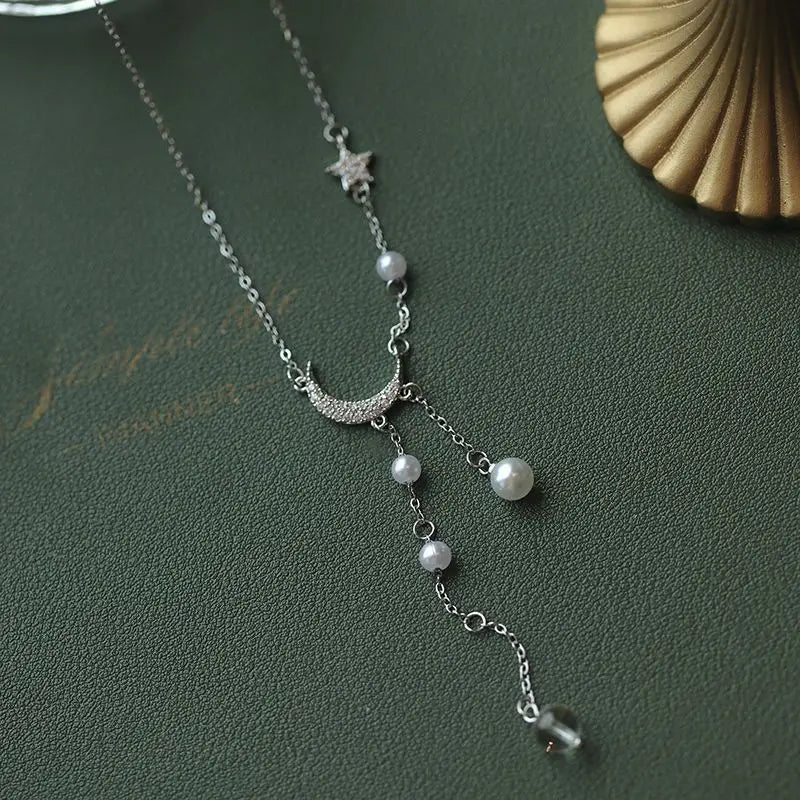 925 Sterling Silver Star Moon Necklace