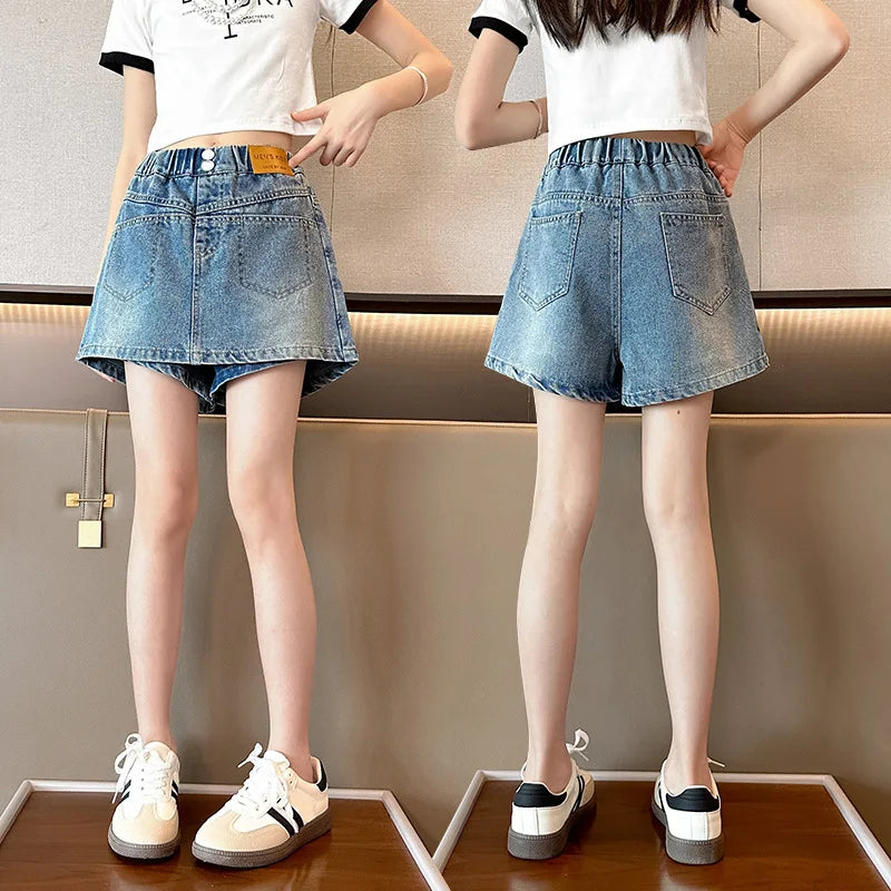 Girls' Summer Denim Pantskirt