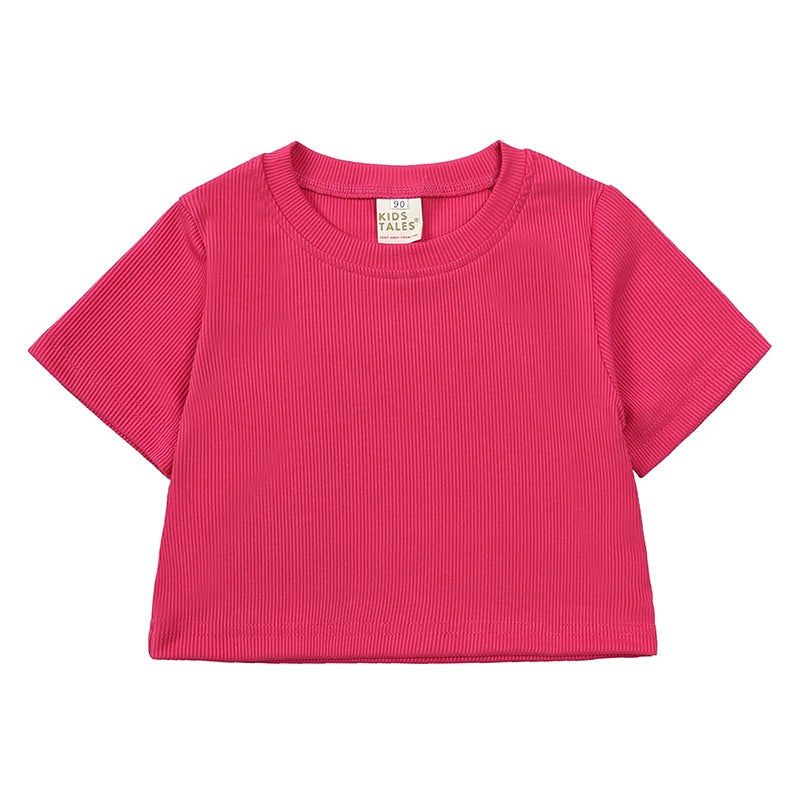 Girls' Crewneck T-Shirt & Bell-Bottom Pants Set