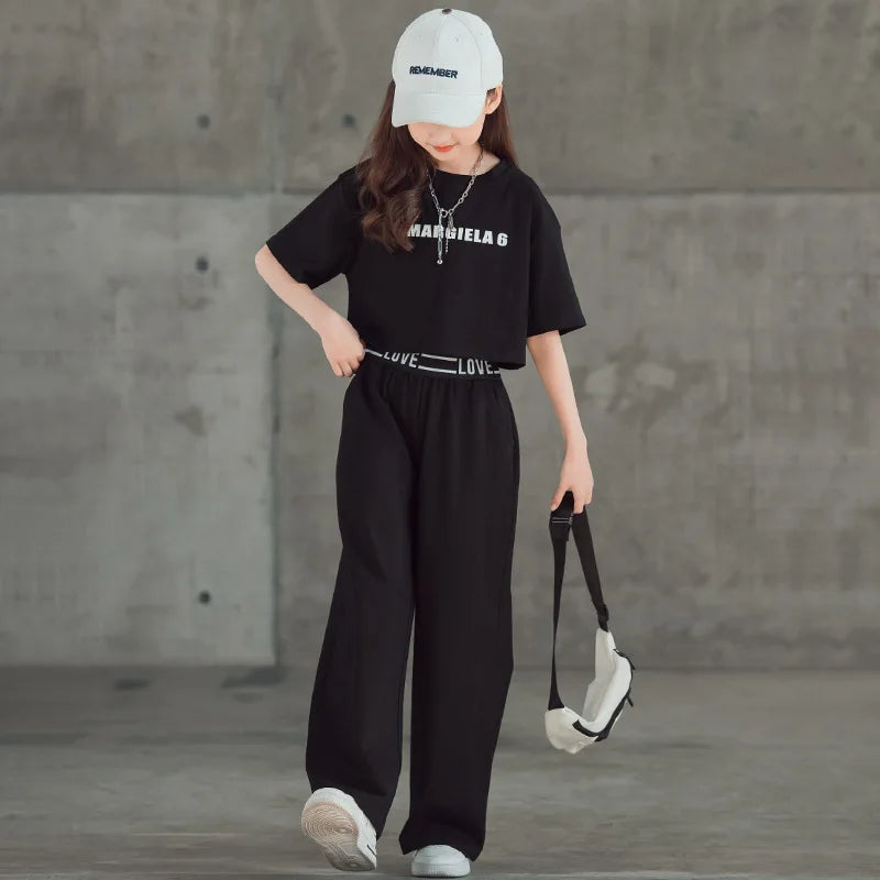 Teen Girls' Letter Top & Pants Set