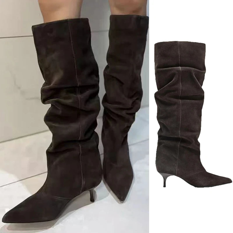 Pointed-toe Stiletto Heeled Boots Fashion