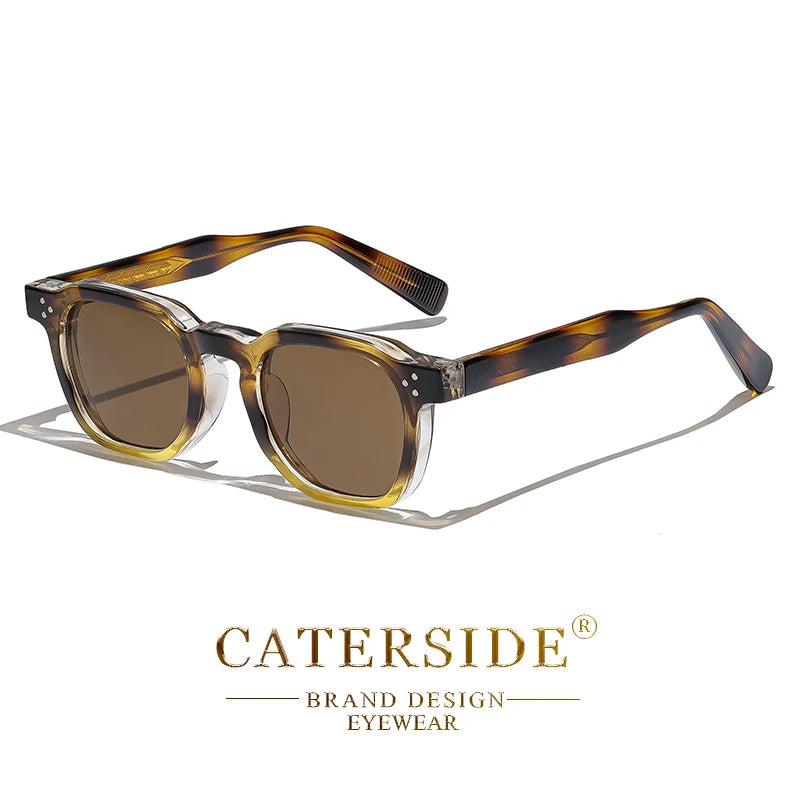 CATERSIDE Retro Punk Square Sunglasses 2 Pieces