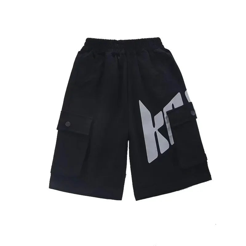 Boys' Lettered Print Cotton Shorts