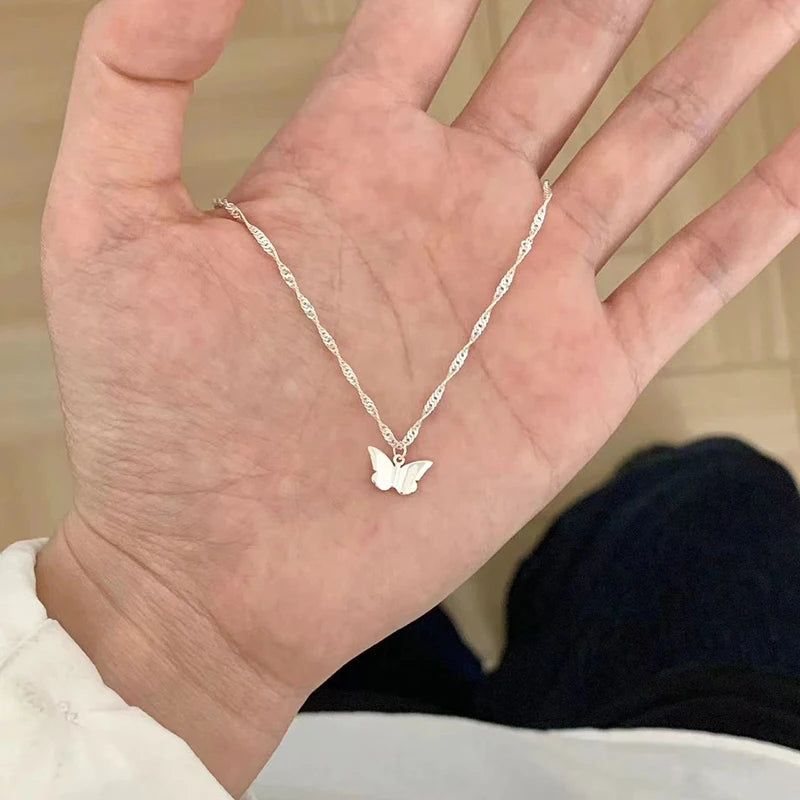 925 Sterling Silver Butterfly Pendant Necklace