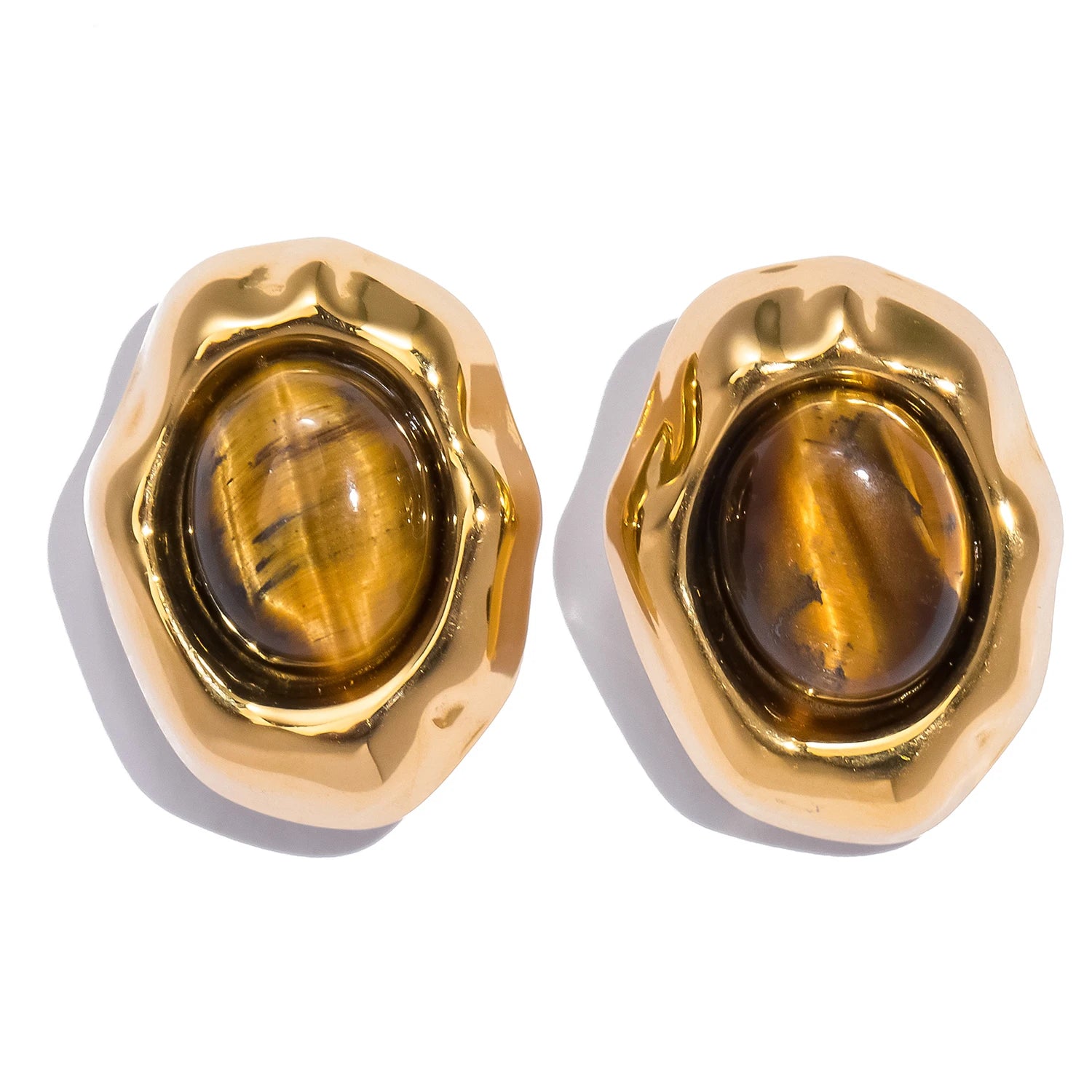 18K Gold Plated Gemstone Earrings