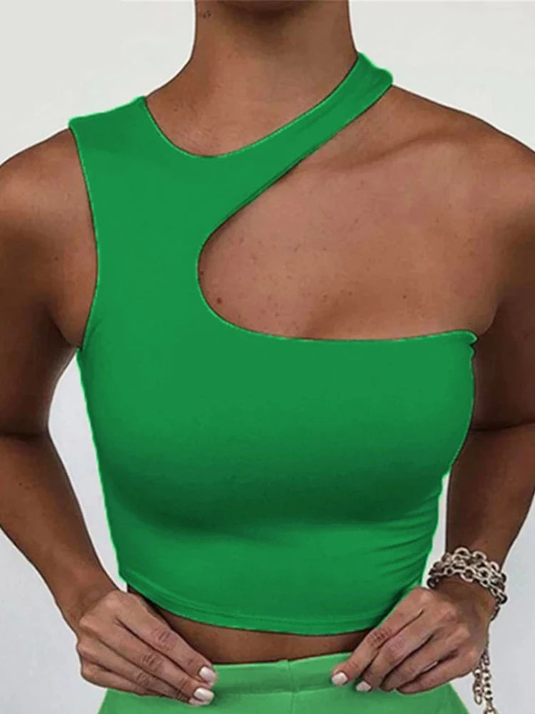 Sexy Cut-Out Off-Shoulder Crop Top