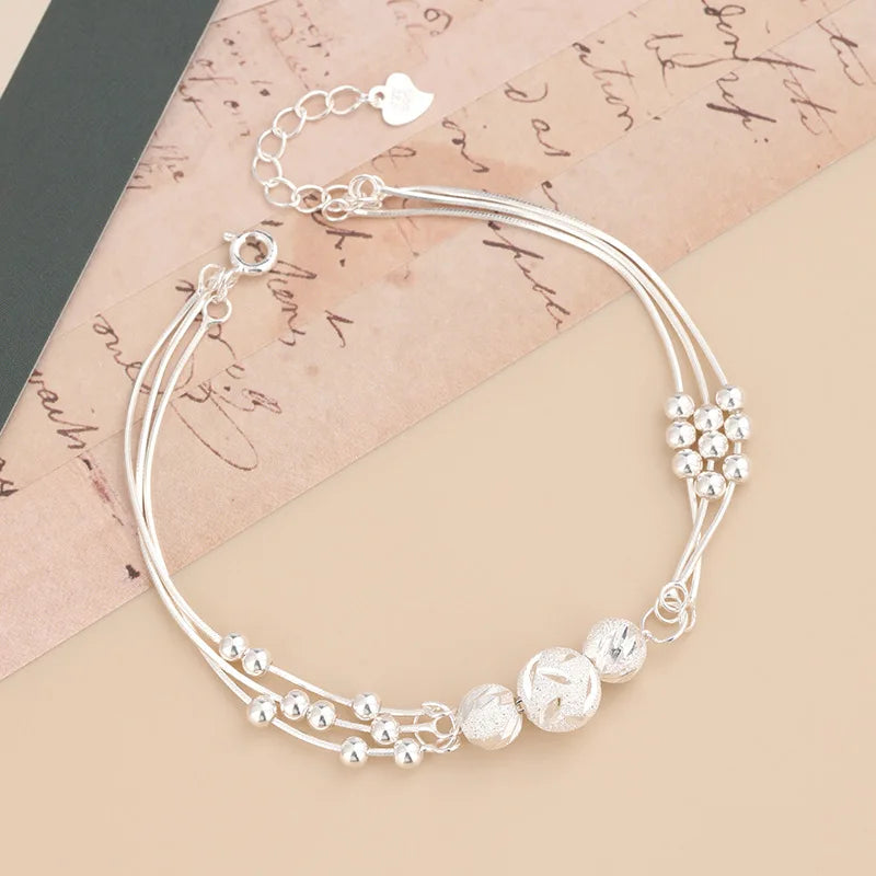925 Sterling Silver Lantern Ball Charm Bracelet