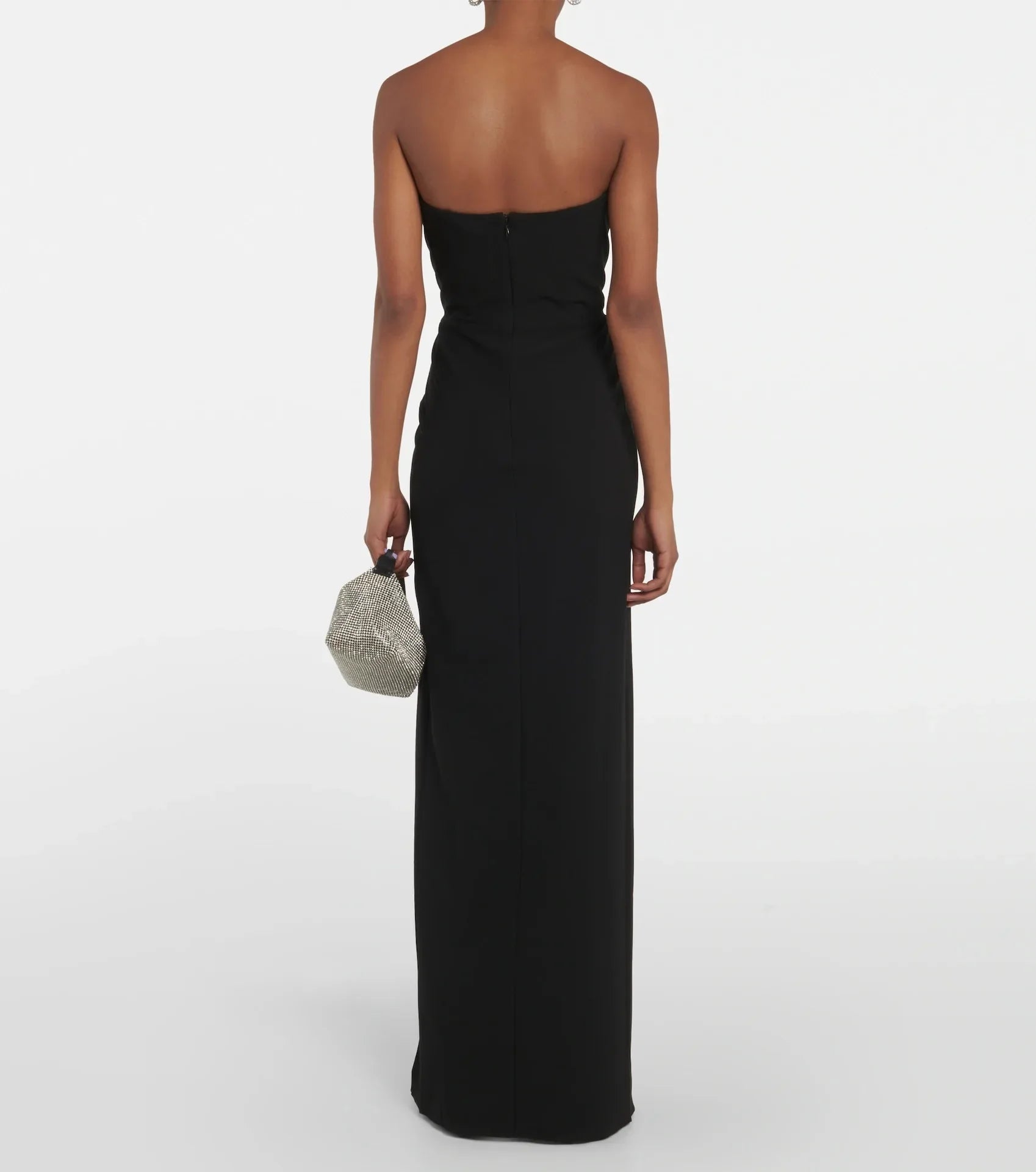 2024 New Summer Black Strapless Long Split Bandage Dress