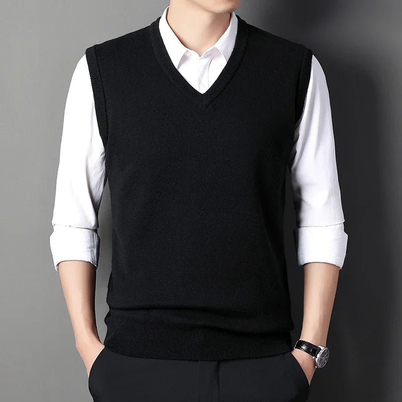 Men's Solid Color Sweater Vest