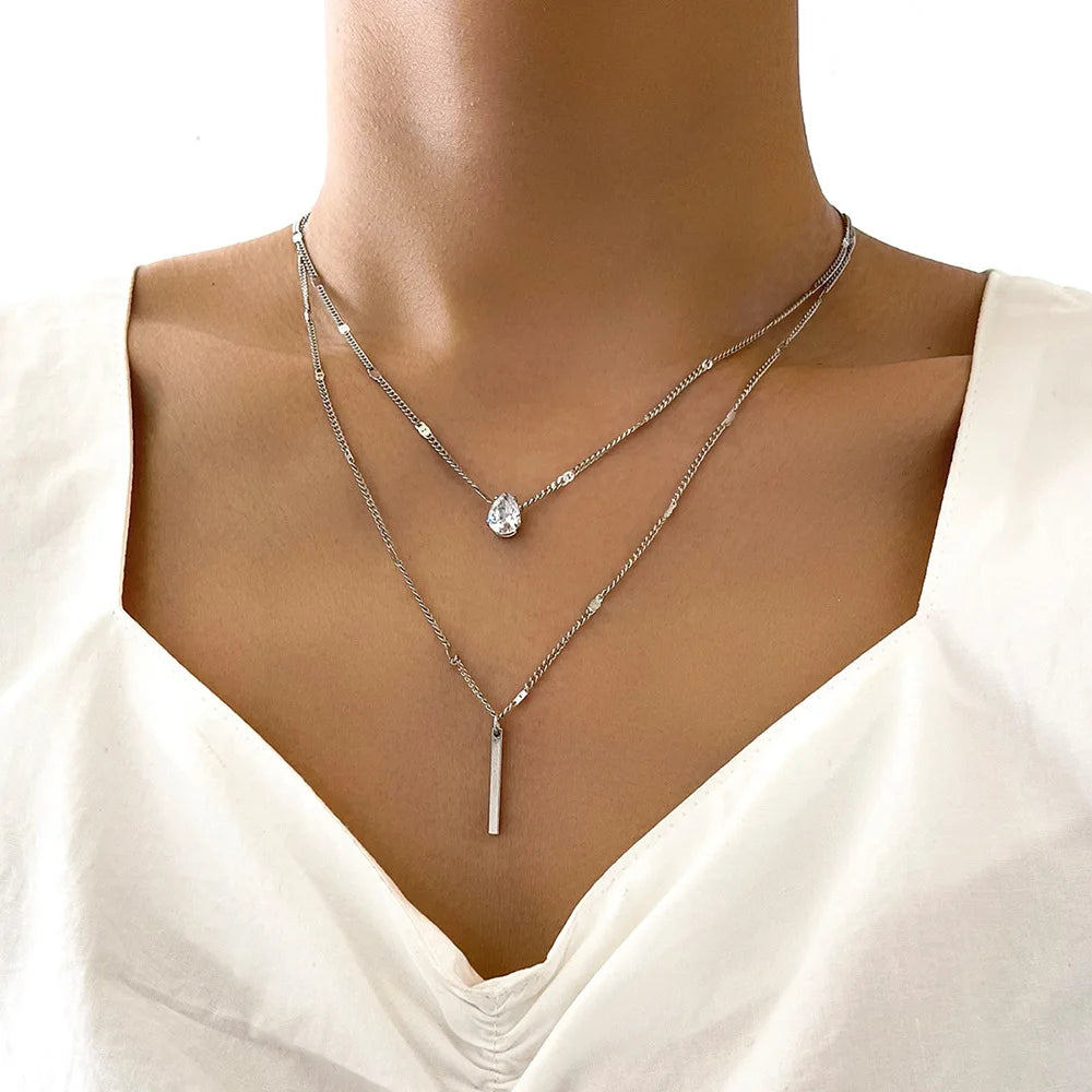 Bohemian Multilayer Stick Pendant Necklace