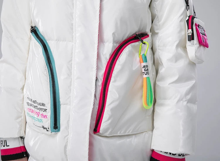 Winter Clothing Glossy Waterproof Coat Women