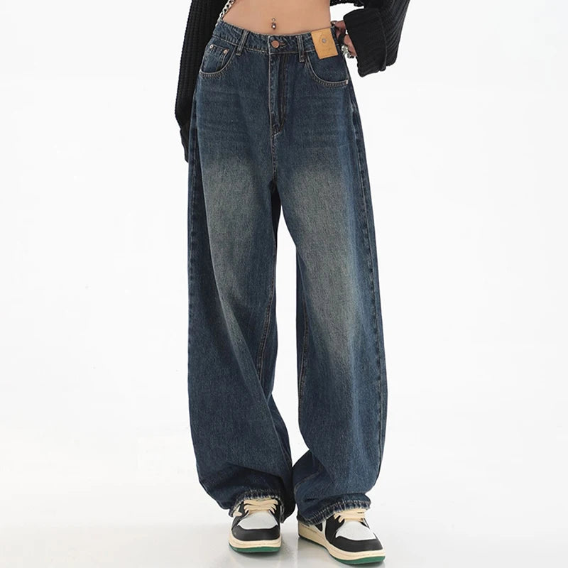 High Waist Slim Fit Wide Leg Jeans