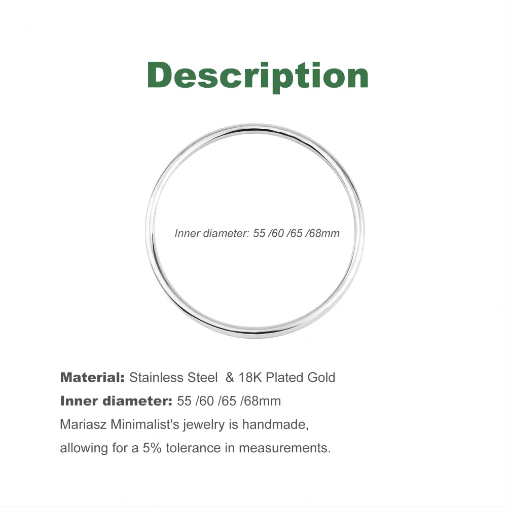 Fashionable Stainless Steel Round Gold Bangle