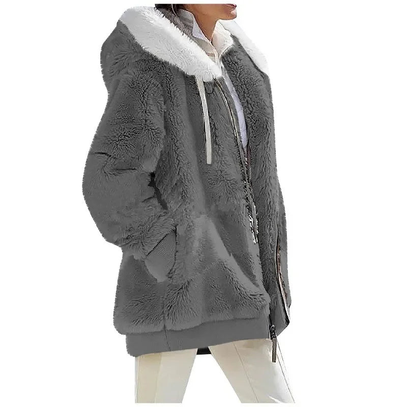 Women’s Hooded Cashmere Fleece Coat