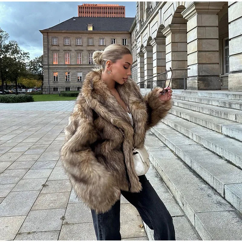 Winter Warm Thick Women Faux Fur Coats