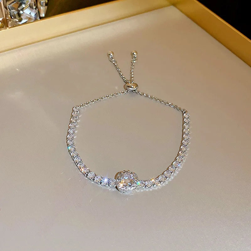 Luxury AAA Zircon Opal Clover Adjustable Bracelet