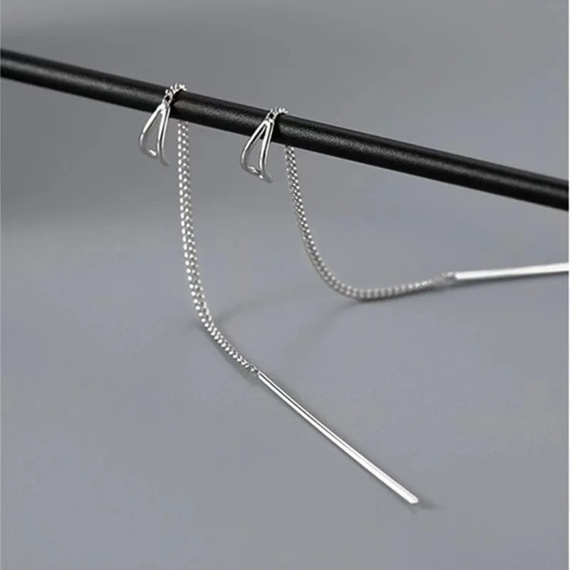 Korean Long Tassel Pearl Dangle Earrings