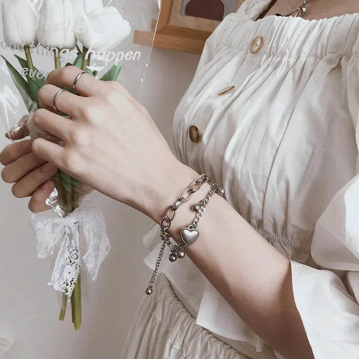 4pcs Vintage Daisy Flower & Pearl Bracelet Set