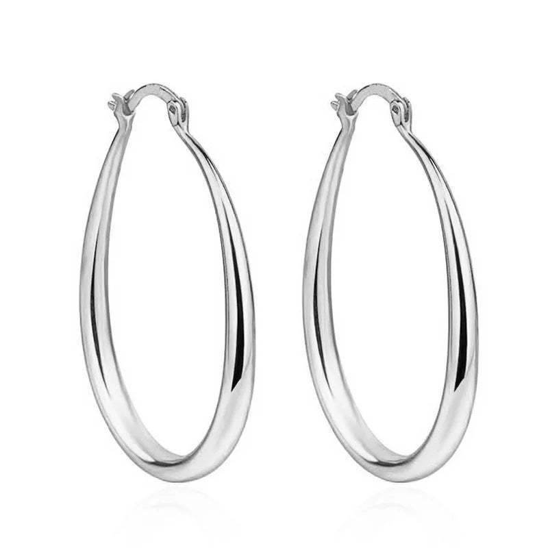 Shine Gold Color Hoop Earrings