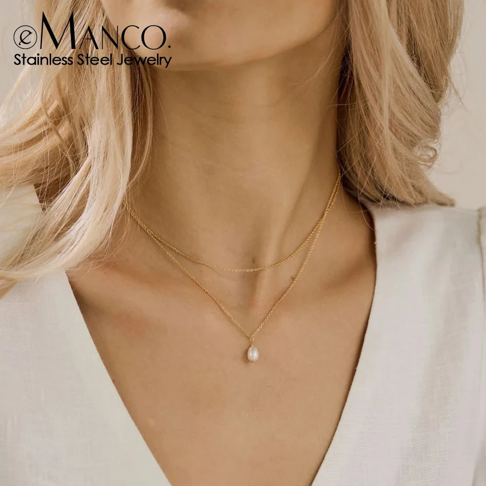 Minimalist Freshwater Pearl Double Layer Necklace