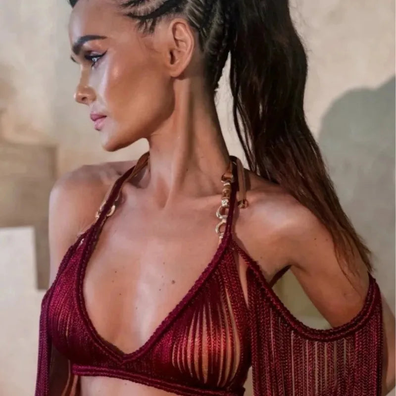 Leosoxs Bikini Cover Ups Summer Hand Crochet Knitted Women