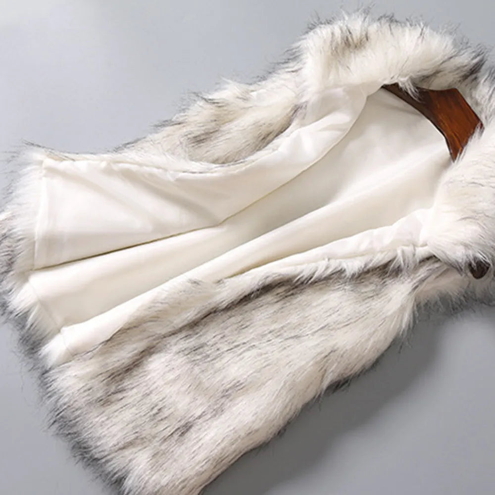 Women's Winter Wool Faux Fur Vest