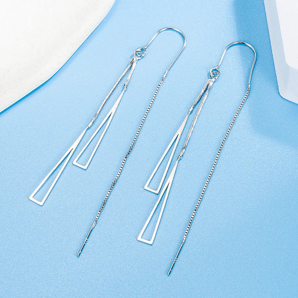 Sterling Silver Triangle Pendant Set