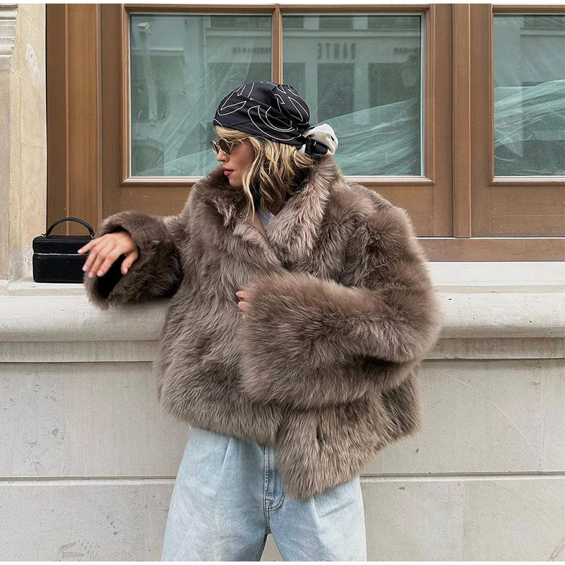Winter Warm Thick Women Faux Fur Coats