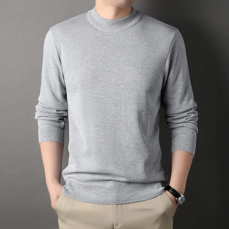 Men's Fleece Knit Round Neck Sweater