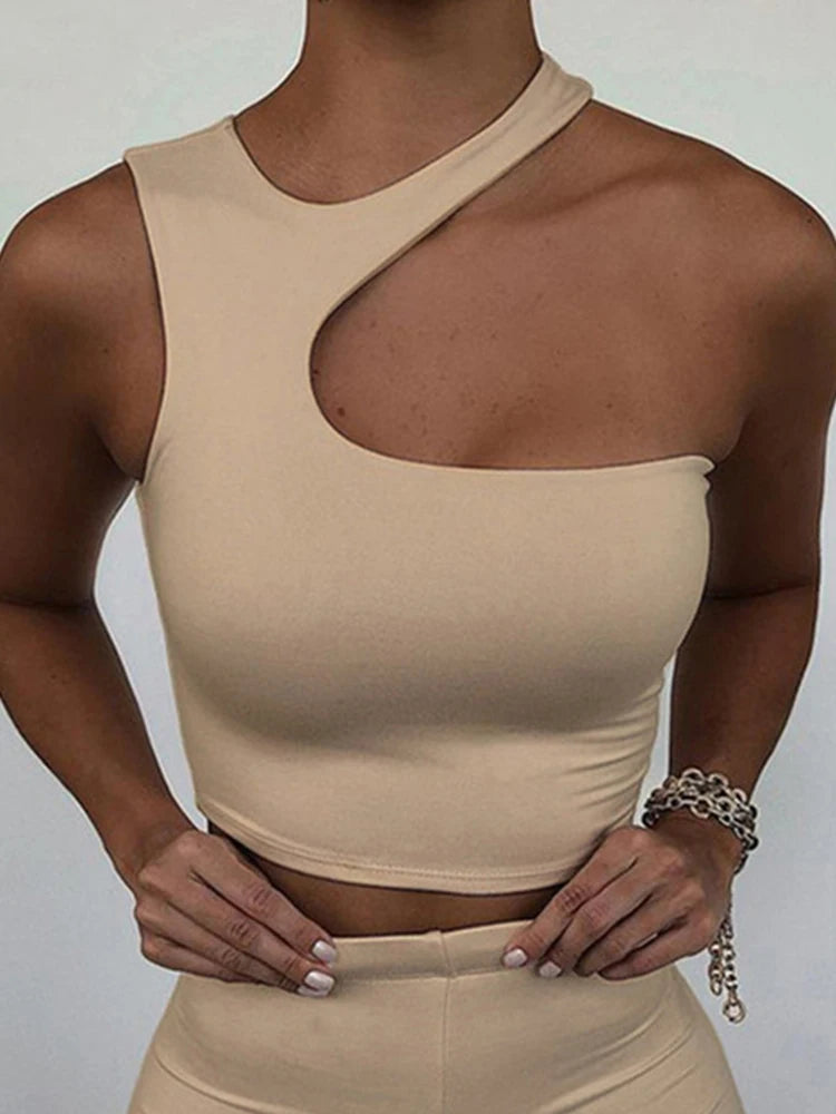 Sexy Cut-Out Off-Shoulder Crop Top