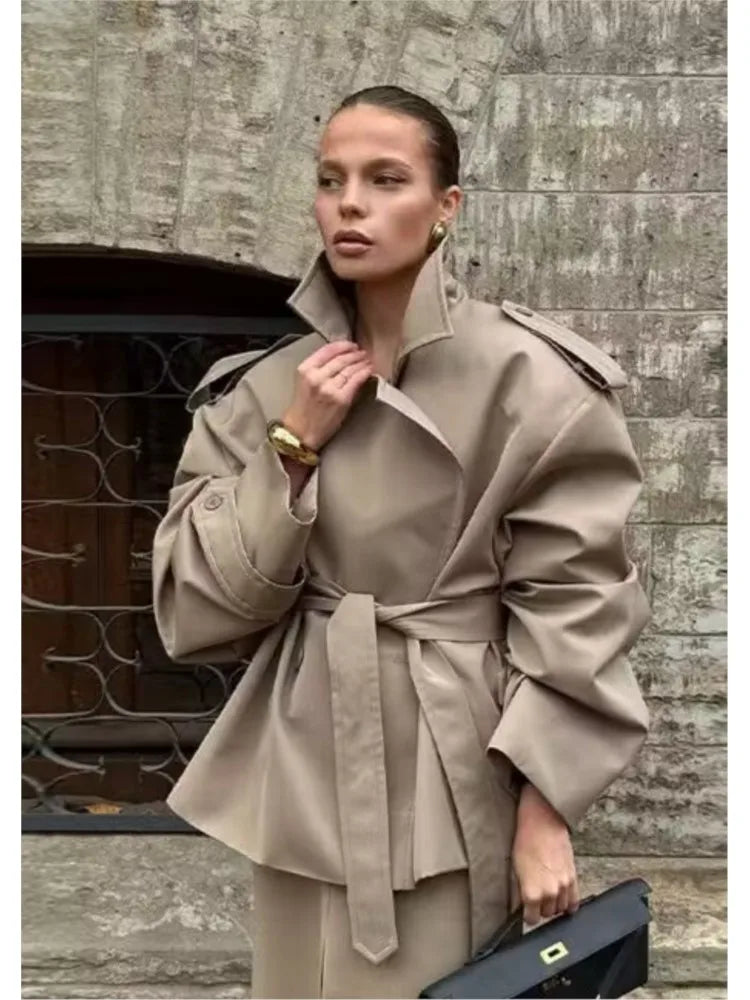 Women Casual Loose Jackets Lapel Long Sleeves