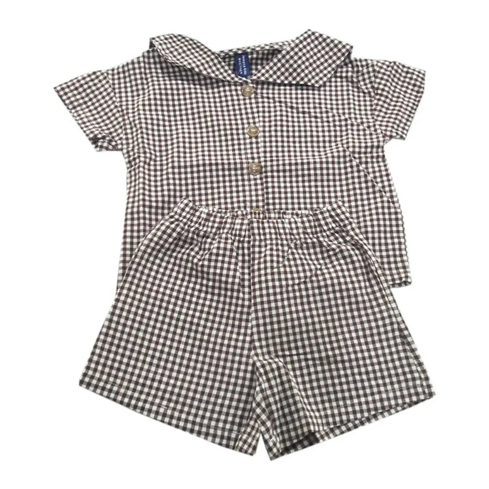 Brother & Sister Plaid Dress & Suit Set