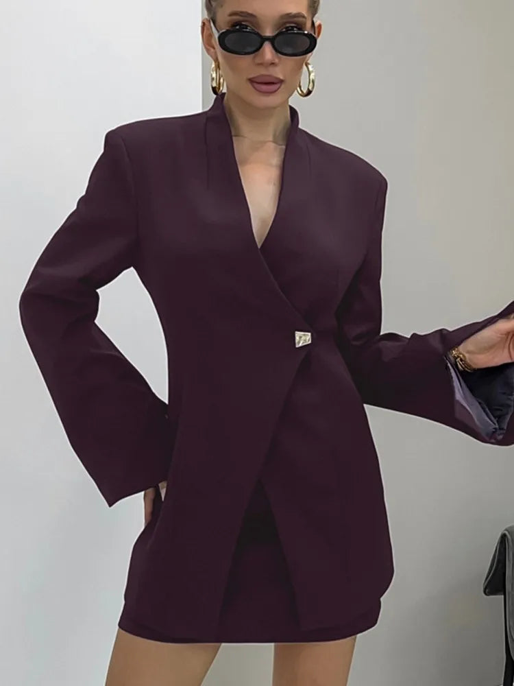 Fashion Set For Women 2 Piece Sets New Arrival Matching Two Pieces Sets Long Sleeve Blazer Top And Skirt Suits Outfits Clothing