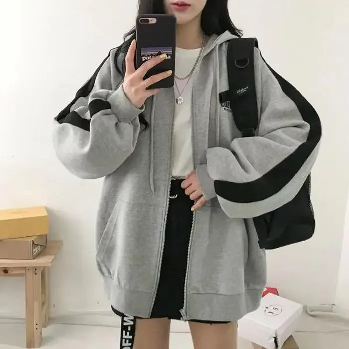 Women's Hooded Zipper Sweatshirt Jacket
