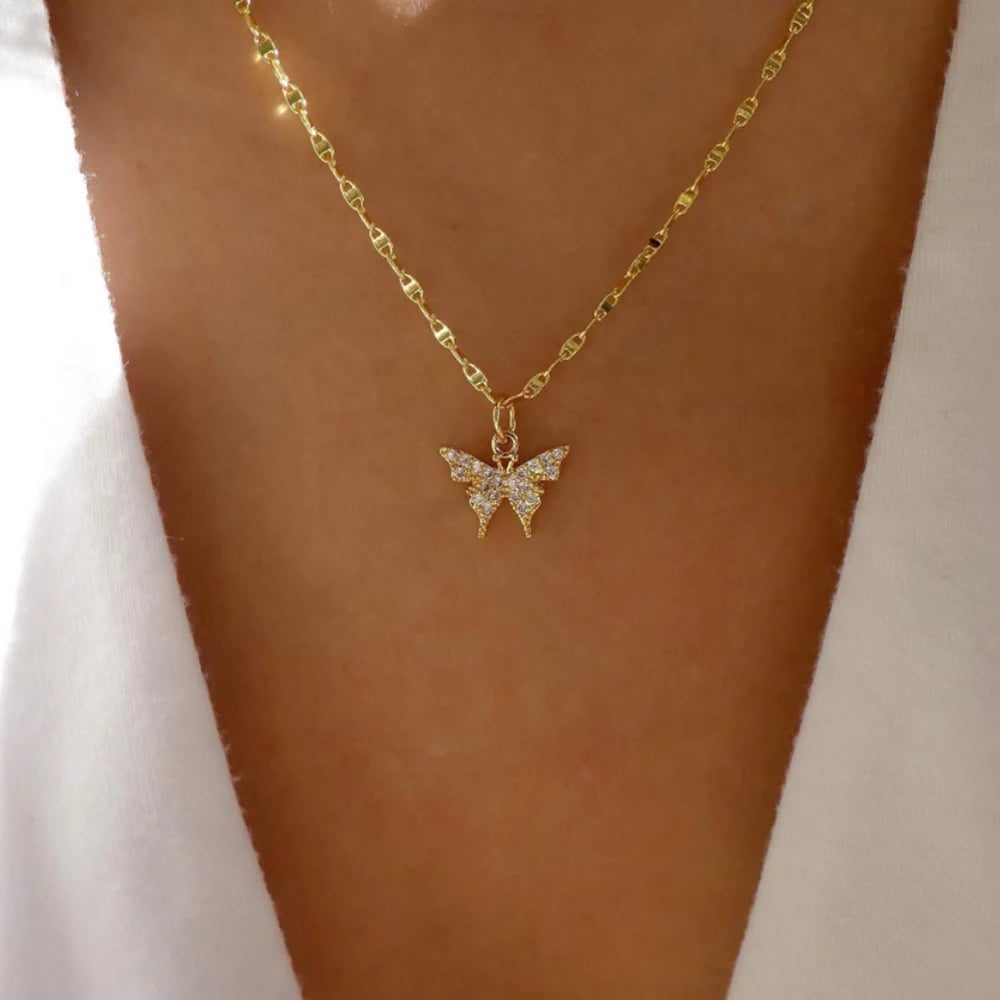 Boho Gold Multi-Layer Crystal Necklace