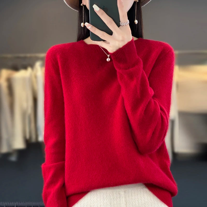 100% Merino Wool Cashmere Sweater for Women
