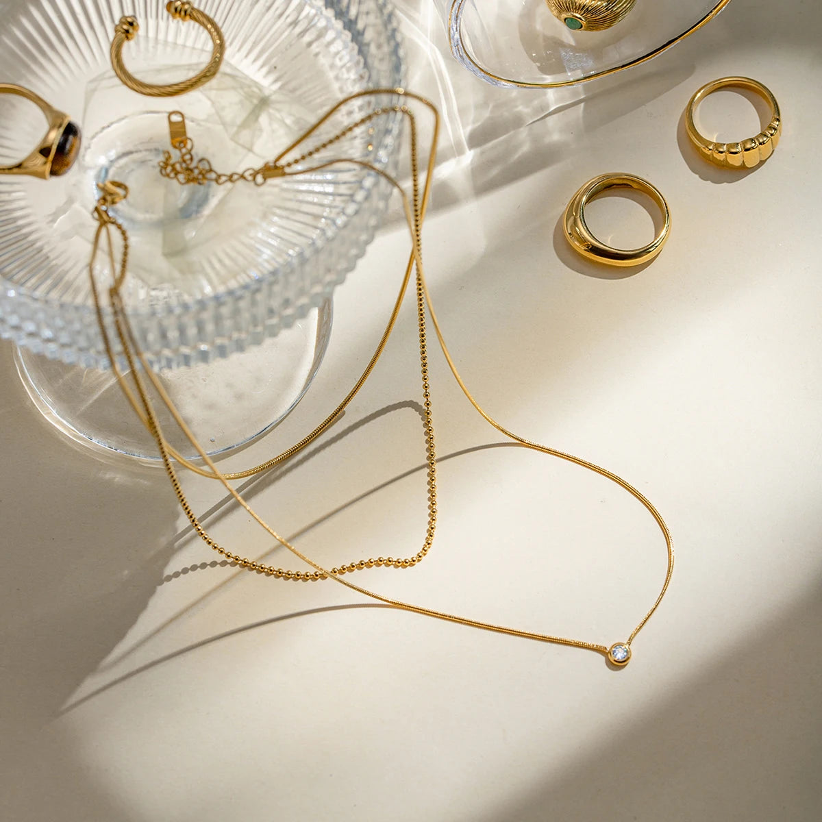 18K PVD Minimalist Y-Shaped Necklace