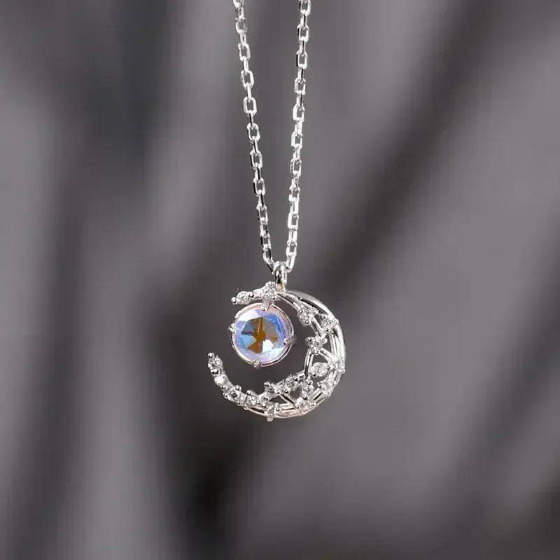 Crystal Zircon Butterfly Pendant Necklace