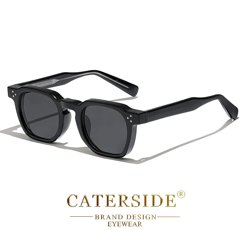 CATERSIDE Retro Punk Square Sunglasses 2 Pieces