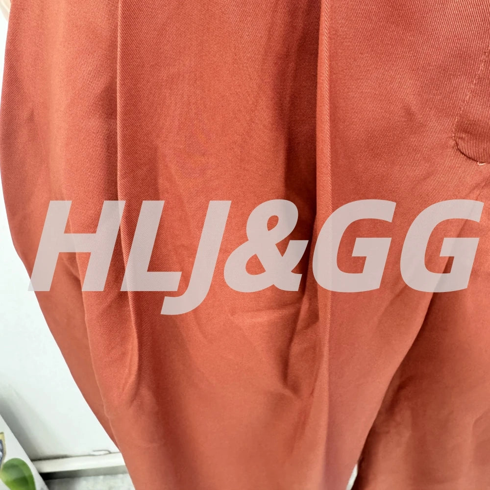 HLJ Fashion Loose Flower Bud Pants Women Solid Color Ruched Patchwork High Waist Long Pants Female Streetwear Trousers 2025 New