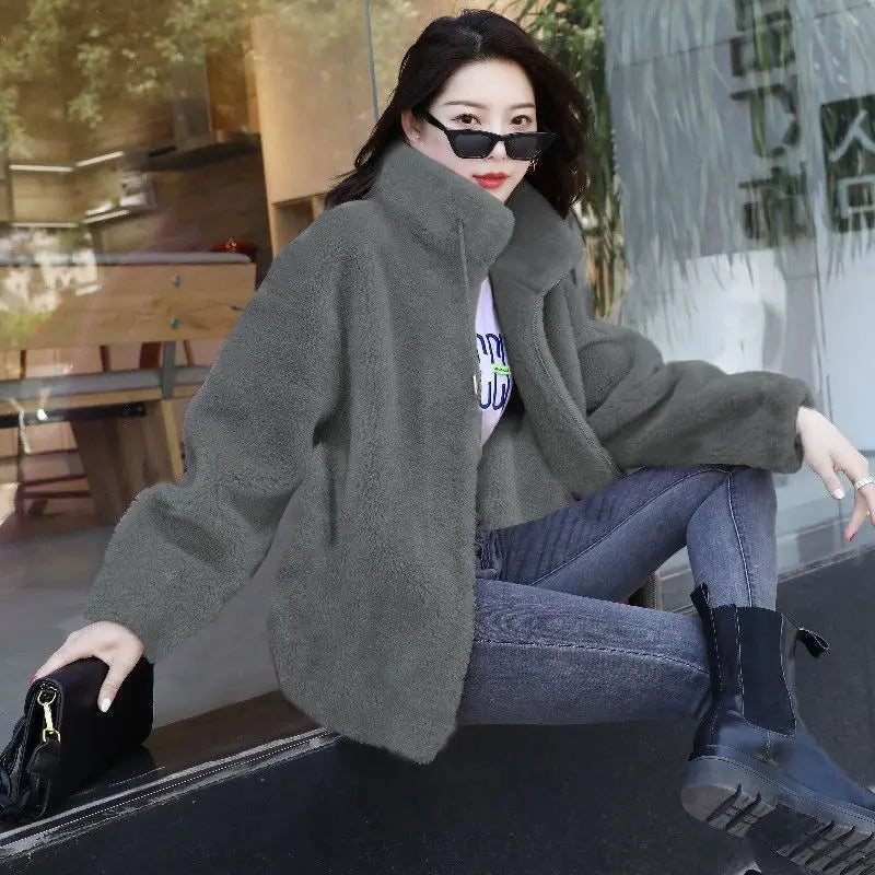 Women’s Double Coral Fleece Winter Coat