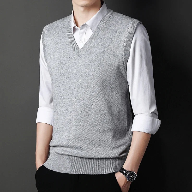 Men's Solid Color Sweater Vest