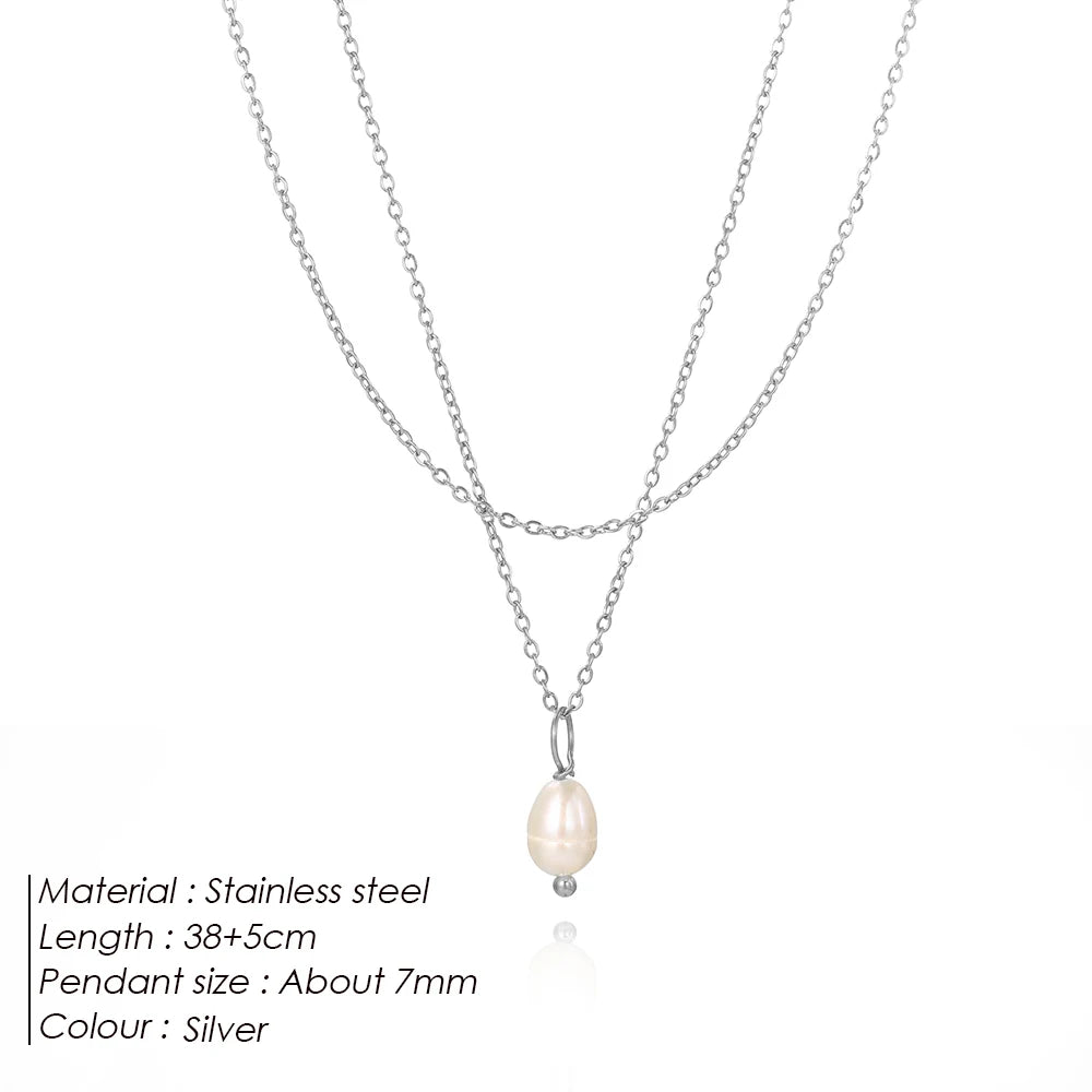 Minimalist Freshwater Pearl Double Layer Necklace