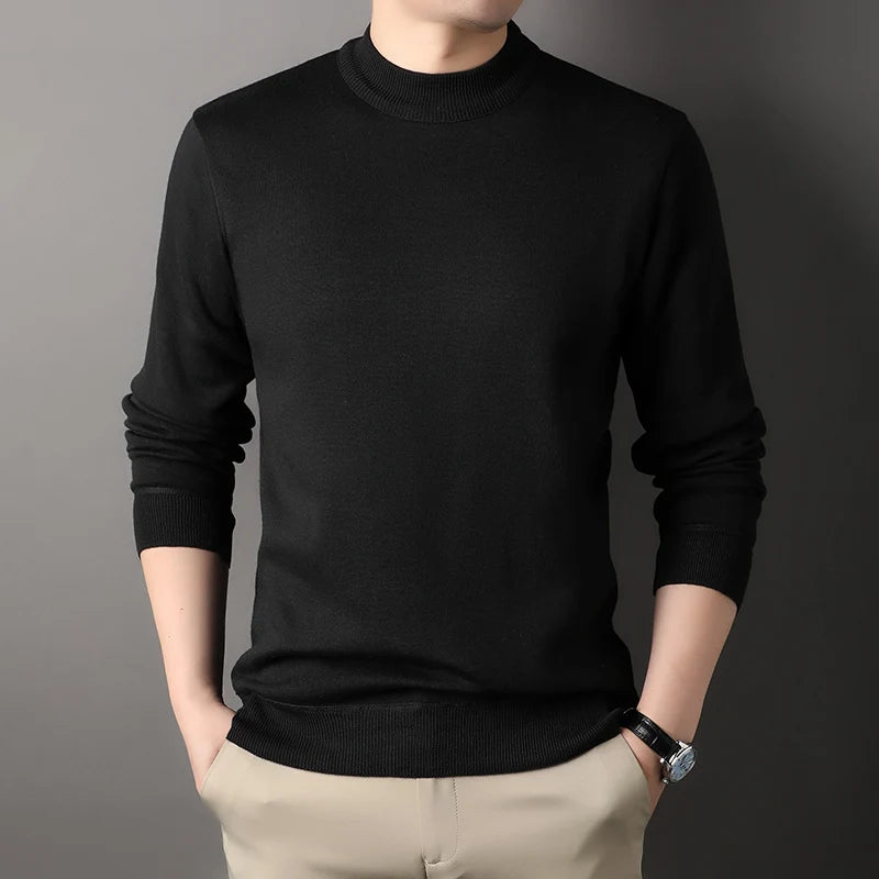Men's Fleece Knit Round Neck Sweater