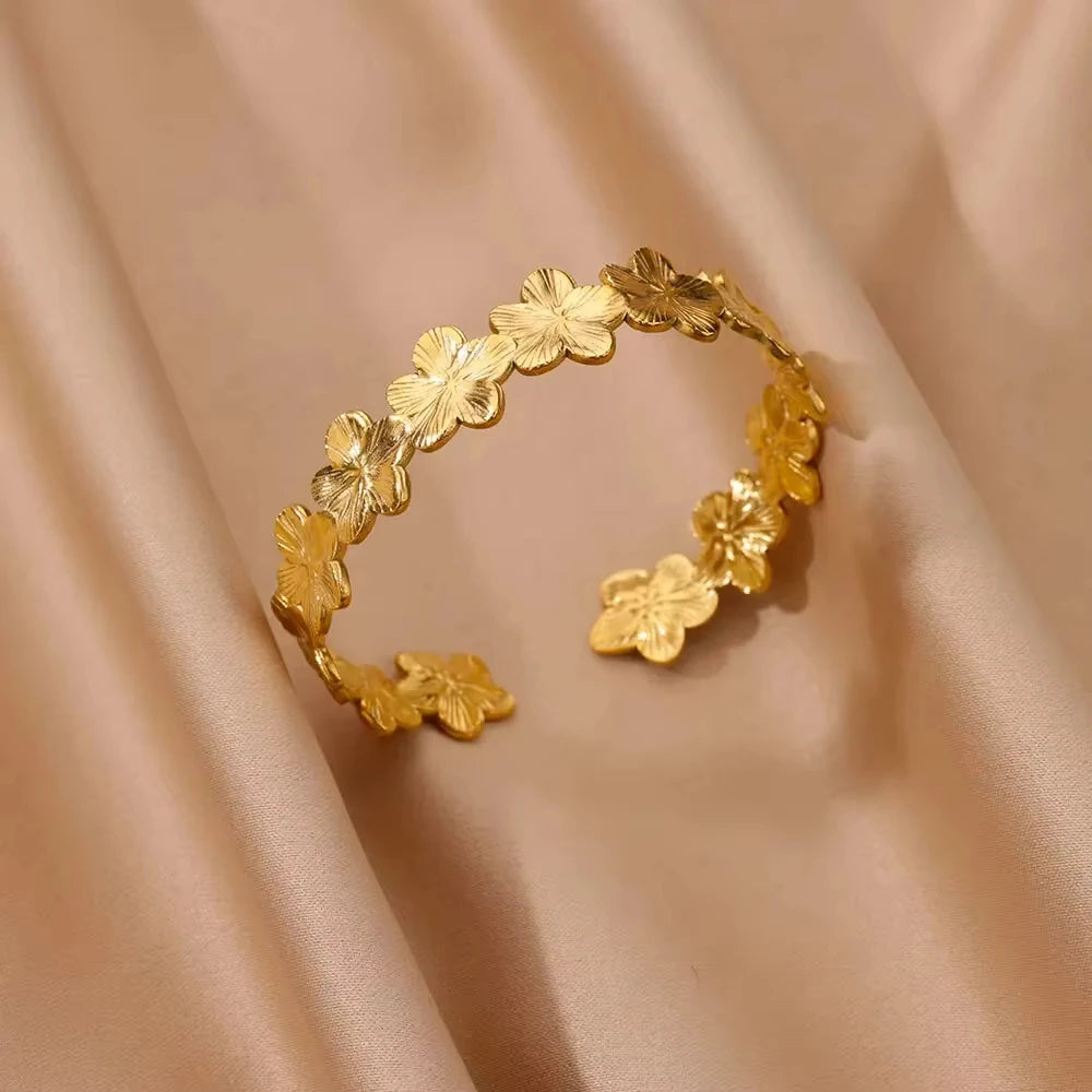 Vintage Irregular Wide Geometric Cuff Bracelet
